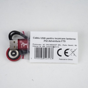 Cablu USB pentru incarcare lanterne PNI Adventure F75, cu contact magnetic, lungime 50 cm - Img 3