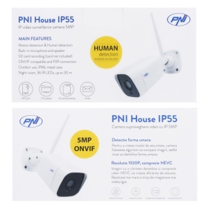 Camera supraveghere video PNI House IP55 5MP wireless cu IP, stand-alone, de exterior si interior si slot microSD, mod noapte - Img 7