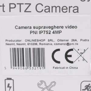 Camera supraveghere video PNI Live 360, 4MP, 4G, PTZ, 3.6mm si panou solar 8W cu acumulator inclus, camuflaj