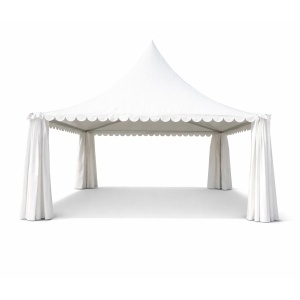 Cort evenimente pavilion tip pagoda 6x6m, alb impermeabil UV, acoperis PVC 950g/m2, cadru aluminiu 64x64x3mm - Img 3