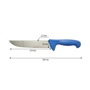 Cutit macelarie profesional 21cm, lama otel 5Cr15MoV, maner Nylon albastru Breckner Germany - Img 4