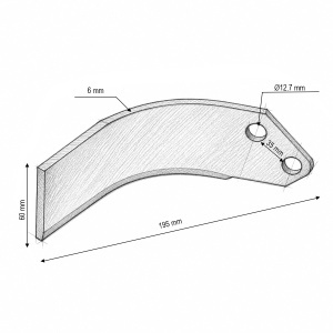 Cutit stanga freza agricola 120cm TX-48 DISBU30 - Img 3