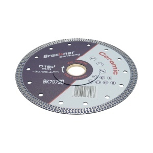 Disc diamantat turbo continuu 180x30/25.4mm, segment 10mm pentru gresie, faianta, ceramica dura Breckner Germany - Img 3