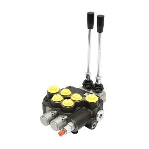 Distribuitor hidraulic cu 2 manete debit 80L/min cu levier si reductie incluse -15 /+80 Breckner Germany