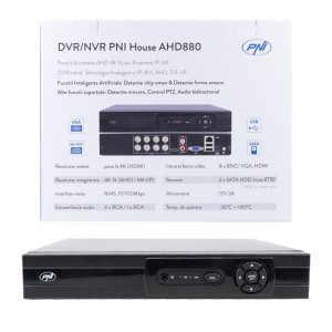 DVR/NVR PNI House AHD880, 8 canale analogice 4K-N sau 8 canale IP 5MP, H265+, intrare audio, iesire audio, USB2.0, 2 x SATA max 8TB - Img 4