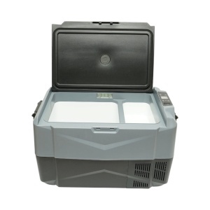 Frigider auto 35L cu compresor 12V-24V-220V, 60W, afisaj LCD, zona dubla de racire, USB 630x390x390mm - Img 3