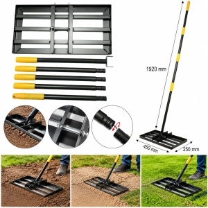 Grebla nivelare gazon metalica 45x25cm, maner extensibil 192cm Breckner Germany - Img 2