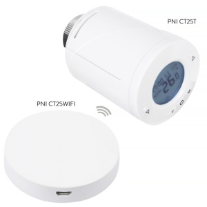 Hub Internet PNI CT25WIFI pentru Cap termostatic PNI CT25T, pentru control temperatura calorifere din aplicatie mobil Tuya Smart, integrare in scenarii si automatizari smart cu alte produse compatibil - Img 2
