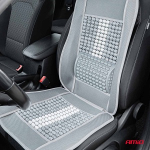 Husa scaun auto cu bile de masaj si suport lombar 131x46cm Gri - Img 2