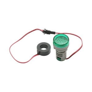 Indicator digital ampermetru LED verde 0-100A, 220V/380V Ø 22mm Breckner Germany