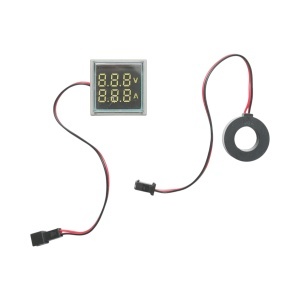 Indicator digital ampermetru si voltmetru LED alb 0-100A/50-500V AC Ø 22mm Breckner Germany - Img 2