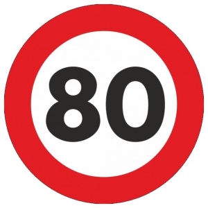 Indicator limitare viteza autocolant 80 km/ora Ø12