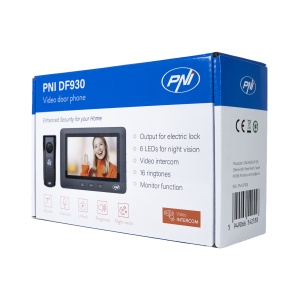 Interfon video PNI DF930 cu 1 monitor, ecran LCD 7 inch, 800x480, iesire yala electromagnetica, negru - Img 8