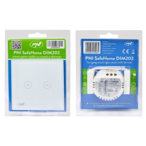 Intrerupator dublu cu touch si dimmer PNI SafeHome DIM202, 2X700W, Live Wire, fara nul, sticla - Img 8