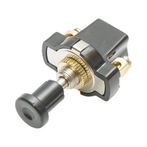 Intrerupator scurt universal 12V/5A pull switch ON/OFF cu piulita prindere metalica - Img 3