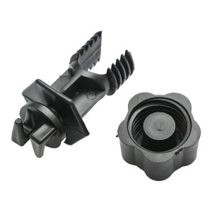 Izolator prindere cu filet, negru pentru stalp metalic gard electric Breckner Germany - Img 2