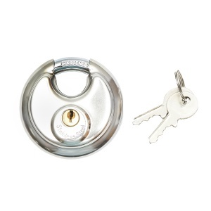 Lacat tip disc din otel inoxidabil cu 2 chei