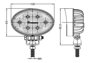 Lampa de lucru, 24LED OSRAM, 24W, ovala, difuză - Img 5