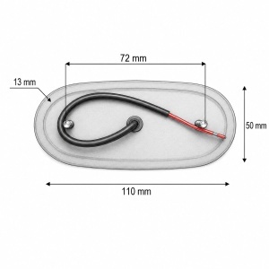 Lampa gabarit laterala ovala LED NEON 12V-24V galbena 21 LED-uri 110x50x13mm Breckner Germany - Img 3