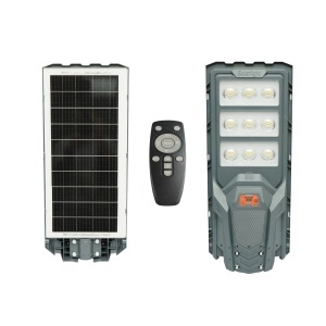 Lampa solara LED iluminat stradal 300W cu panou solar 20W, baterie LiFePO4 15000mAh, senzor miscare, telecomanda, prindere stalp IP65 Breckner Germany