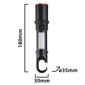 Lanterna LED reincarcabila din plastic, 3W. Prevazuta cu lanterna laterala si functie de zoom - Img 3