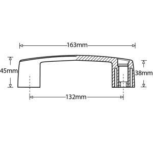 Maner din nailon 132mm, prindere cu suruburi M8 - Img 3