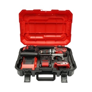 Masina de gaurit si insurubat cu percutie 1000W, 2 acumulatori 21V, 4Ah Li-ion, LED, Brushless, 180Nm, mandrina 13mm, 0-500/2000rpm, maner antivibratie Breckner Germany - Img 2