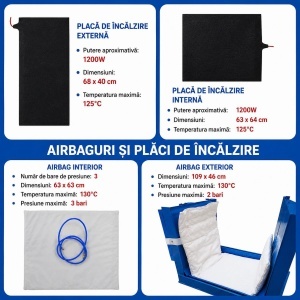 Masina vulcanizare la cald anvelope utilaje grele OTR, incalzire dubla 2400W, presare pneumatica - Img 12