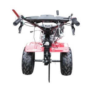 Motocultor 7.5CP cu freza 100cm, motor benzina 4 timpi 212cc OHV, viteze 2+1, transmisie pinioane, roti 19x7-8 Breckner Germany - Img 5