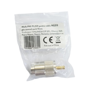 Mufa PNI PL259 pentru cablu RG213 pin central aurit 9 mm - Img 2