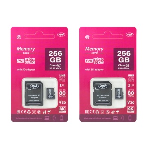 Pachet 2 bucati card de memorie MicroSD PNI 256GB cu adaptor SD Clasa 10, 80 Mb/s, V30 - Img 6
