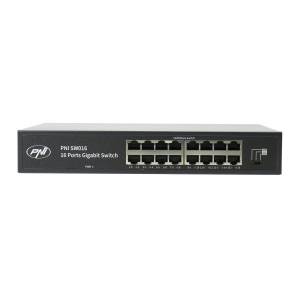 Pachet Switch PNI SW016, 16 x 10/100/1000 Mbps, Gigabit, carcasa metalica si patch 1.5m CAT8 PNI U8015W - Img 2