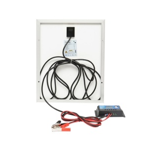 Panou solar 20W, 425x340x18mm cu regulator de incarcare 12/24V 10Ah - Img 2