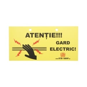 Placuta avertizare pentru gard electric 100x200mm - Img 1