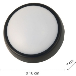 Plafoniera LED rotunda. IP54, 700 lumeni. Cu 2 capace (negru si alb) - Img 4