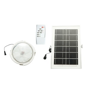 Plafoniera solara LED 150W, 6500K cu panou solar 6W, baterie LiFePO4 3600mAh, senzor miscare si telecomanda IP65 Breckner Germany