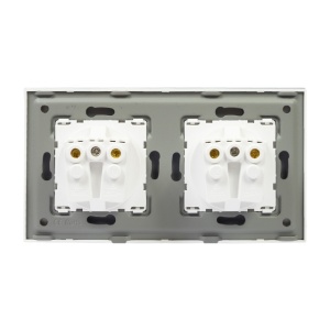 Priza dubla incastrabila PNI WP202W, cu rama din sticla, 16A, 2X3000W, 230V, alb - Img 3