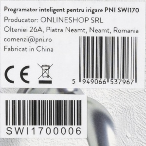 Programator inteligent pentru irigare PNI SWI170, Wi-Fi, racord 3/4 sau 1/2, 1700 l/h, control prin aplicatie Tuya, compatibil cu Amazon Alexa si Google Home