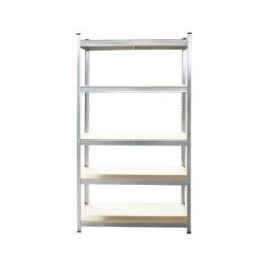 Raft metalic cu 5 polite MDF, 180x100x60cm, 175kg/polita, montaj fara suruburi, galvanizat