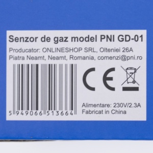 Senzor de gaz PNI GD-01, cu avertizare sonora si luminoasa, pentru GPL, gaze naturale, gaze de huila compatibil cu electrovalva PNI V-02 - Img 7