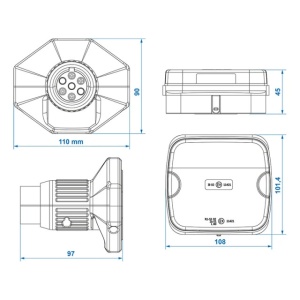 Set 2 lampi pentru remorca LED Wireless cu magnet (Bluetooth) 7-pin - Img 7