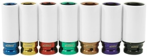 Set 7 chei tubulare de impact pentru jante de aluminiu, 1/2"