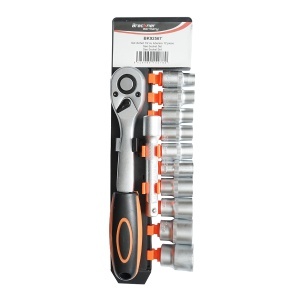 Set chei tubulare 10-24mm, prelungitor si antrenor cu clichet 1/2 inch 12 piese Breckner Germany