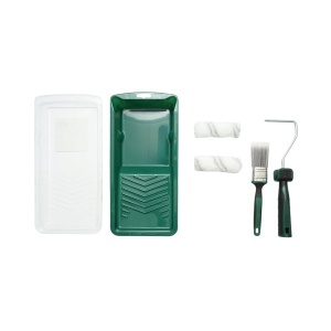 Set mini trafalet cu 2 role acrilice 10cm, pensula plata 38mm, maner 2K, tavita vopsea, rezerva tavita 6 piese Breckner Germany