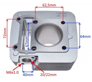 Set motor Yamaha YBR 125cc Ø54mm - Img 3