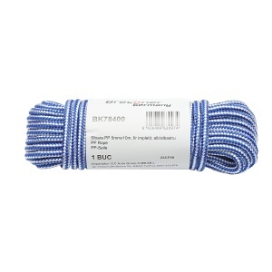 Sfoara PP impletita 5mmx10m, alb/albastru Breckner Germany