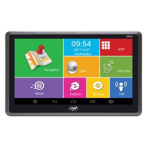 Sistem de navigatie GPS + DVR PNI S916 ecran 7 inch cu Android 6.0, memorie 16 GB, 1GB DDR3 RAM, harti Here Maps si Waze cu radarele din Romania