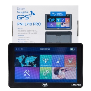 Sistem de navigatie GPS PNI L710 PRO cu parasolar, 7 inch, 800 MHz, 256MB DDR, 16GB memorie interna, FM transmitter, cu doua alimentatoare auto incluse - Img 4