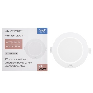 Spot LED PNI D-Light CL2524 24W, incastrabil, rotund 29 cm, 6400K, alimentare 230V, 2640 lm, alb rece - Img 5