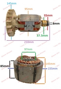 Stator si Rotor generator 2 - 5 kw (Gx 160, 168F etc) Cupru (Trifazic) - Img 4